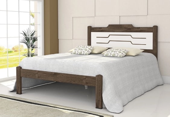 CAMA MARY CASAL CASTANHO / OFF WHITE VITAMOV  