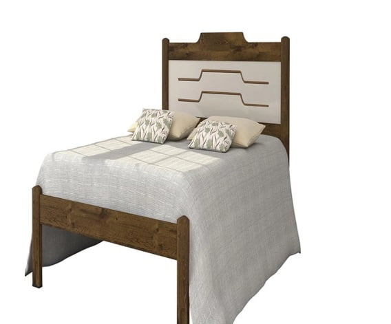 CAMA SOLTEIRO MARY VITAMOV CASTANHO/OFF WHITE