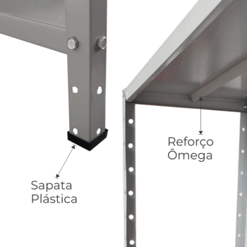 ESTANTE METAL 6 DIVISÕES COM OMEGA  30cm REFORÇADA